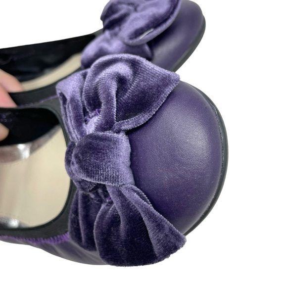 Clarks Purple Leather Ballet Bow Mary Jane Flats Size UK 4/ EU 36/ US 5.5 - Picture 10 of 11